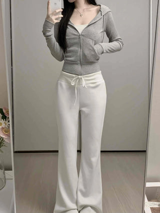 Front Pocket Cozy Fit Hoodie Cropped Zip-up