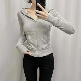 Front Pocket Cozy Fit Hoodie Cropped Zip-up