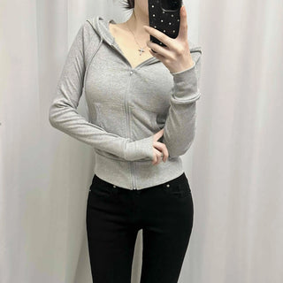 Front Pocket Cozy Fit Hoodie Cropped Zip-up