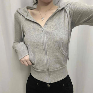 Front Pocket Cozy Fit Hoodie Cropped Zip-up