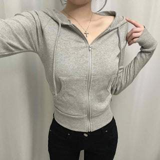 Front Pocket Cozy Fit Hoodie Cropped Zip-up