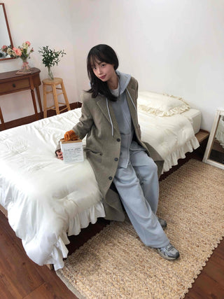 Casual Layered Hidden Button Double Handmade Coat