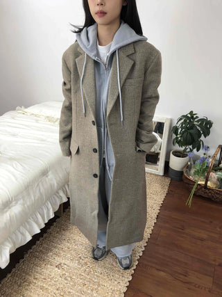 Casual Layered Hidden Button Double Handmade Coat