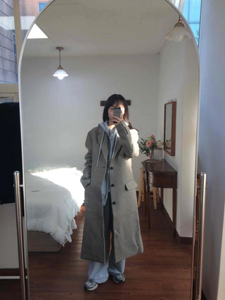 Casual Layered Hidden Button Double Handmade Coat