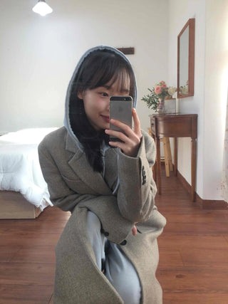 Casual Layered Hidden Button Double Handmade Coat