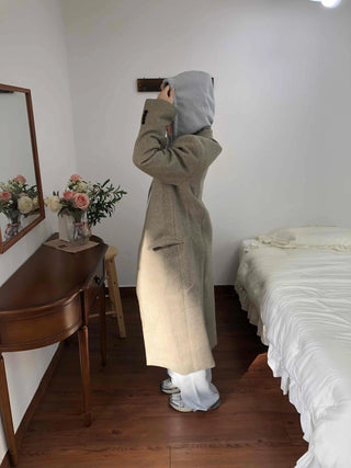 Casual Layered Hidden Button Double Handmade Coat