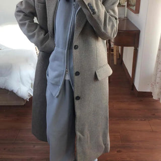 Casual Layered Hidden Button Double Handmade Coat