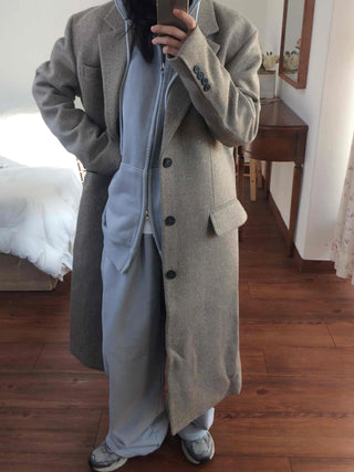 Casual Layered Hidden Button Double Handmade Coat