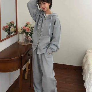Soft Piping Oversized Zip-Up Hoodie
