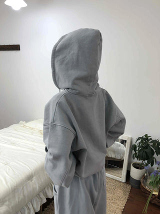 Soft Piping Oversized Zip-Up Hoodie