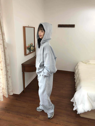 Soft Piping Oversized Zip-Up Hoodie
