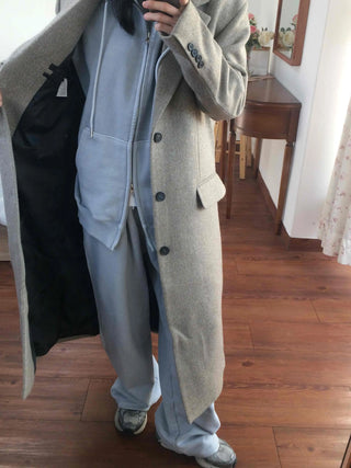 Soft Piping Oversized Zip-Up Hoodie