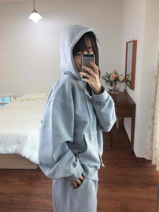 Soft Piping Oversized Zip-Up Hoodie