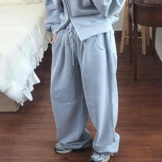 Soft Pigment Drawstring Wide Fit Sweatpants