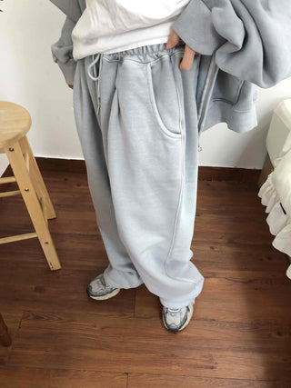 Soft Pigment Drawstring Wide Fit Sweatpants
