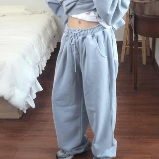Soft Pigment Drawstring Wide Fit Sweatpants