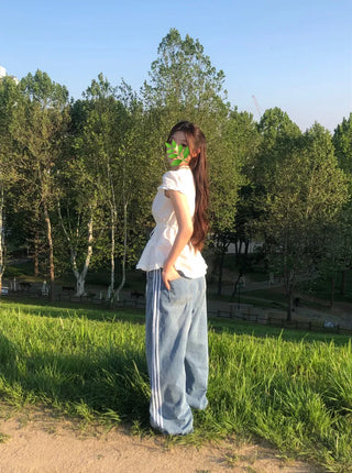 Roca Frill Ribbon Puff Blouse