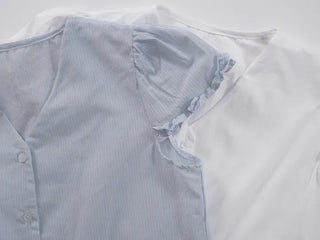 Roca Frill Ribbon Puff Blouse