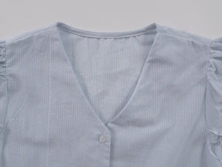 Roca Frill Ribbon Puff Blouse