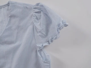 Roca Frill Ribbon Puff Blouse