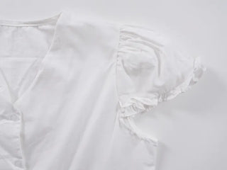 Roca Frill Ribbon Puff Blouse
