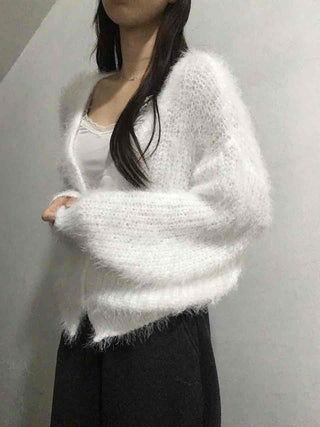 Fluffy Fuzzy V-Neck Crop Cardigan