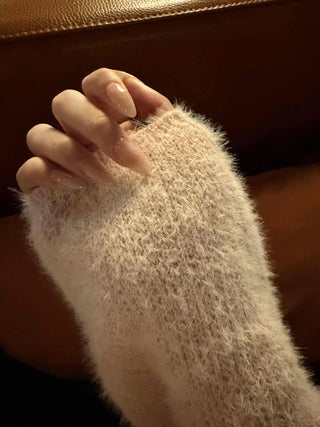 Soft Fur Touch V-Neck Loose Fit Knit