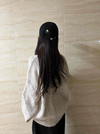 Vintage Diagonal Grunge Wool Round Neck Knit
