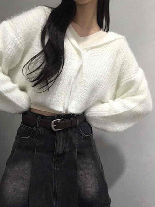 Soft Fur Ceramic Crop Angora Cardigan