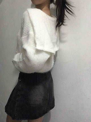 Soft Fur Ceramic Crop Angora Cardigan