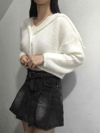 Soft Fur Ceramic Crop Angora Cardigan