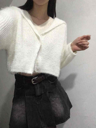 Soft Fur Ceramic Crop Angora Cardigan