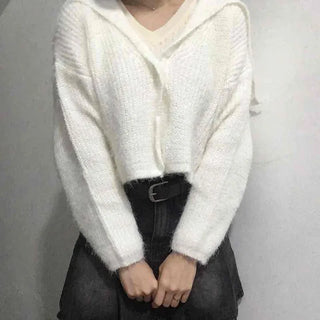 Soft Fur Ceramic Crop Angora Cardigan