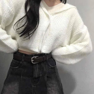 Soft Fur Ceramic Crop Angora Cardigan