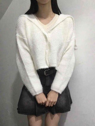 Soft Fur Ceramic Crop Angora Cardigan