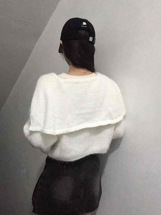 Soft Fur Ceramic Crop Angora Cardigan