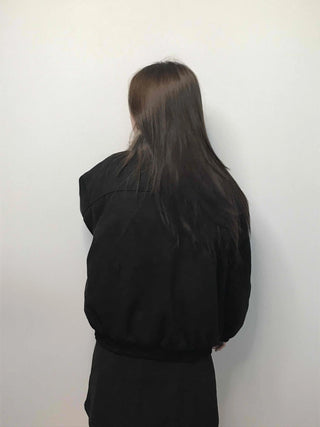 Falling Fur Line Hooded Windbreaker Crop Jumper