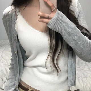Daro Button Point V-Neck Summer Cardigan