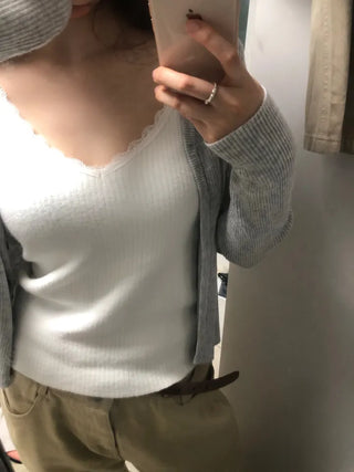 Daro Button Point V-Neck Summer Cardigan
