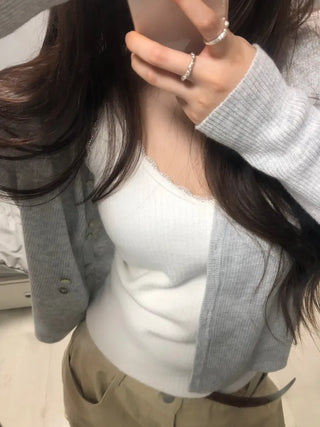 Daro Button Point V-Neck Summer Cardigan