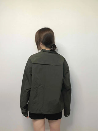 Military Cargo Pocket Oversized Zip-Up Jumper