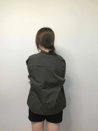 Military Cargo Pocket Oversized Zip-Up Jumper