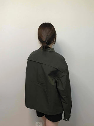 Military Cargo Pocket Oversized Zip-Up Jumper