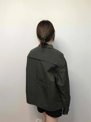 Military Cargo Pocket Oversized Zip-Up Jumper