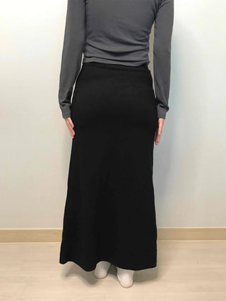 Relaxed Sweat Pocket Elastic Waist I-Line Maxi Skirt