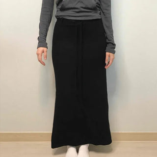 Relaxed Sweat Pocket Elastic Waist I-Line Maxi Skirt
