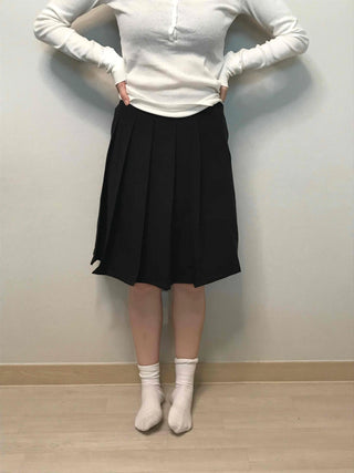 Classic Side Tuck Pleated A-Line Midi Skirt