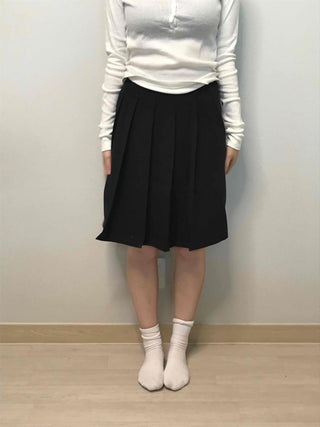 Classic Side Tuck Pleated A-Line Midi Skirt