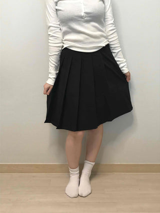 Classic Side Tuck Pleated A-Line Midi Skirt
