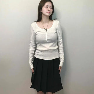 Classic Side Tuck Pleated A-Line Midi Skirt